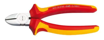 Produktfoto 1 von RS PRO VDE 1000V zugelassen Diagonal Seitenschneider Schließer (NO) 180mm / Backen 24mm, Schneidleistung 2.5 mm