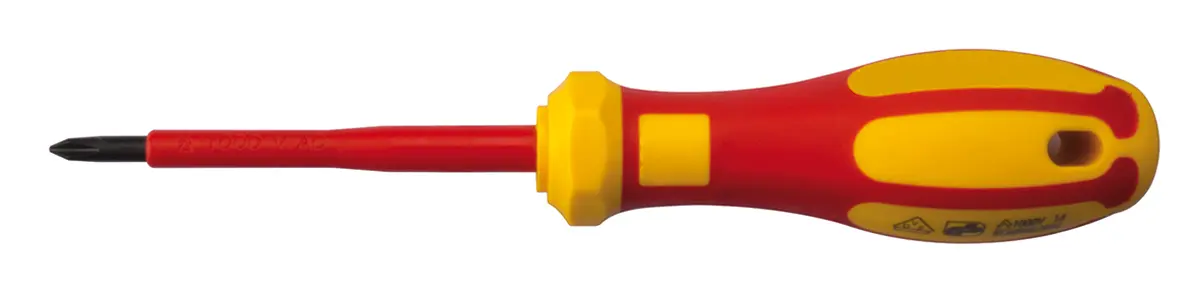 Produktfoto 1 von RS PRO VDE 1000V zugelassen PH1 Isoliert, Chrom Vanadium Stahl, Molybdänstahl, 180 mm / Klinge 80 mm