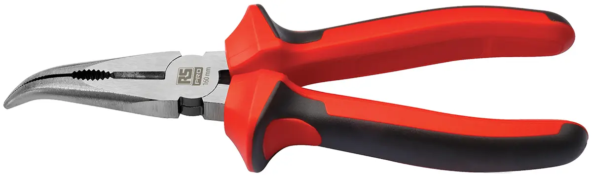 Produktfoto 1 von RS PRO Spitzzange / Backen 67mm Gebogene Spitze 200 mm VDE 1000V zugelassen