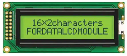 Produktfoto 1 von Fordata FC Alphanumerische LCD-Anzeige, Alphanumerisch LED Gelb, Grün 2 x 16, Hintergrund Grün, Gelb, 4 Bit Interface