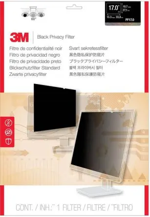 Produktfoto 1 von 3M Monitor Sichtschutz, Datenschutz Schwarz 431.8 mm Touchscreen kompatibel