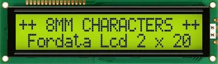 Produktfoto 1 von Fordata FC Alphanumerische LCD-Anzeige, Alphanumerisch LED Gelb, Grün 2 x 20, Hintergrund Gelb, Grün, 4 Bit Interface