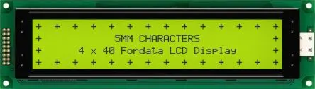 Fordata FC Alphanumerische LCD-Anzeige, Alphanumerisch LED Grün, Gelb 4 x 40, Hintergrund Grün, Gelb, 4 Bit Interface