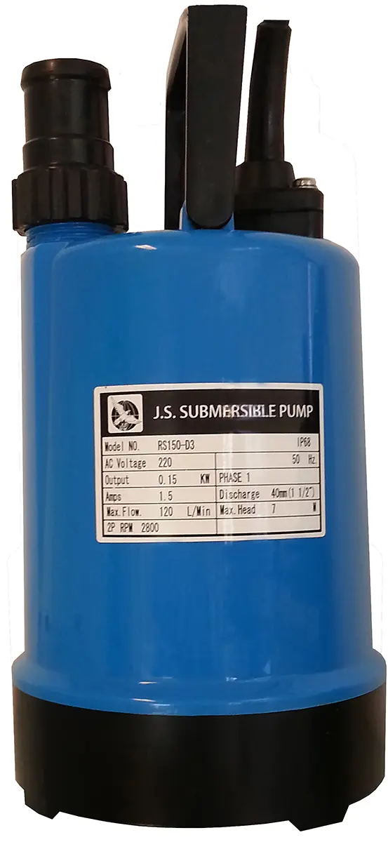 Produktfoto 1 von W Robinson And Sons Tauchpumpe, 120 L/min max., 0.15kW / 230 V bis 7 m max.