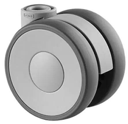 Produktfoto 1 von Tente Drehbar Rolle, Rad ø 66 mm, 180 kg, Ges H. 68 mm, Rad B. 46 mm, Polyurethan