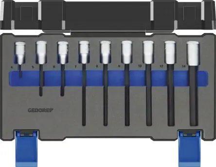 Produktfoto 1 von Gedore Sechskant Sechskant Bitsatz, Stahl Hex 5, Hex 6, Hex 7, Hex 8, Hex 9, Hex 10, Hex 12, Hex 14, 9-teilig