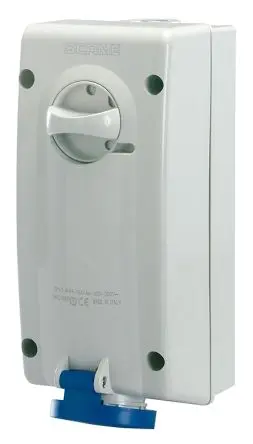 Produktfoto 1 von Scame 560 CEE Steckvorrichtung Überspannungsschutz, Buchse Blau Gerade 2+E 6 h 32A, 250V, IP44