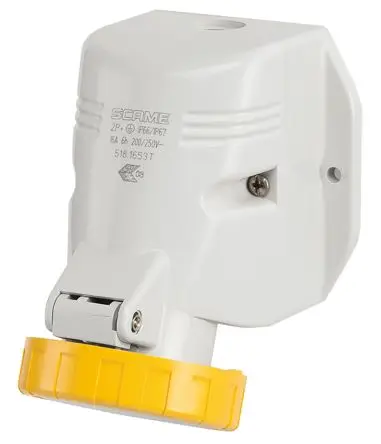 Produktfoto 1 von Scame 518 Leistungssteckverbinder Gelb 2P+PE, 110V, Wand IP67 125A
