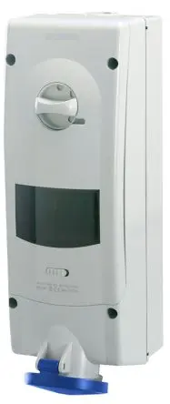 Produktfoto 1 von Scame 567 CEE Steckvorrichtung Überspannungsschutz, Buchse Blau Gerade 2+E 6 h 32A, 230V, IP44