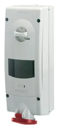 Produktfoto 1 von Scame 567 CEE Steckvorrichtung Überspannungsschutz, Buchse Rot Gerade 3+E 6 h 32A, 400V, IP44