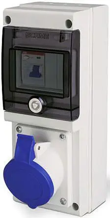Produktfoto 1 von Scame Leistungssteckverbinder Blau, 230V 2P+PE / 16A, Wand IP67
