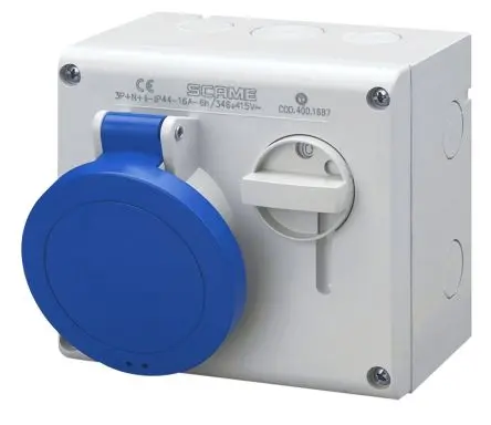 Produktfoto 1 von Scame 500 CEE Steckvorrichtung Überspannungsschutz, Buchse Blau Gerade 2+E 6 h 16A, 250V, IP44