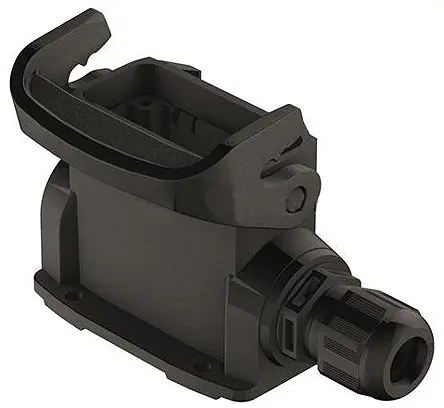 Produktfoto 1 von HARTING Han-Eco Gehäuse für robusten Stromversorgungsstecker 1 Hebel 1, SMD 10A Steckverbindergehäuse, IP65