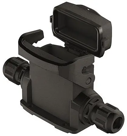 Produktfoto 1 von HARTING Han-Eco Gehäuse für robusten Stromversorgungsstecker 1 Hebel 1, SMD 10A Steckverbindergehäuse, IP65
