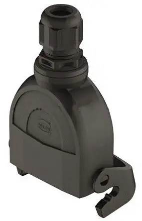 Produktfoto 1 von HARTING Han-Eco Gehäuse für robusten Stromversorgungsstecker 1 Hebel 1, Kabel 10A Schraubanschlussklemme, IP65