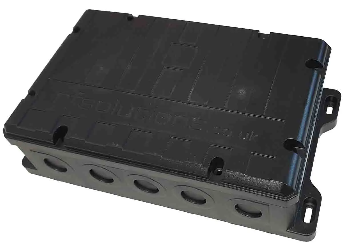 Produktfoto 1 von RF Solutions SHOEBOX; Gehäuse; ABS; Schwarz IP68 Breite 269 mm Höhe 83 mm