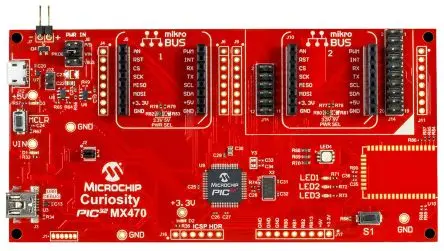 Produktfoto 1 von Microchip Curiosity PIC32MX470 MCU, Entwicklungsboard Entwicklungsboard MIPS32 SAM PIC32MX470
