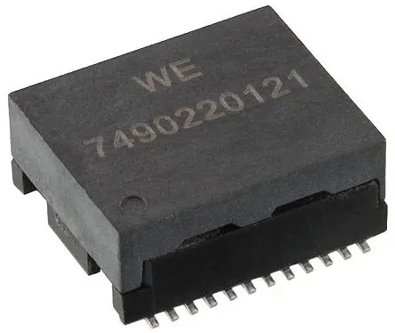 Produktfoto 1 von Wurth Elektronik LAN-Ethernet-Transformator Oberfläche 1 Ports -1dB, L. 18.29 mm B. 14.7 mm T. 7.2 mm