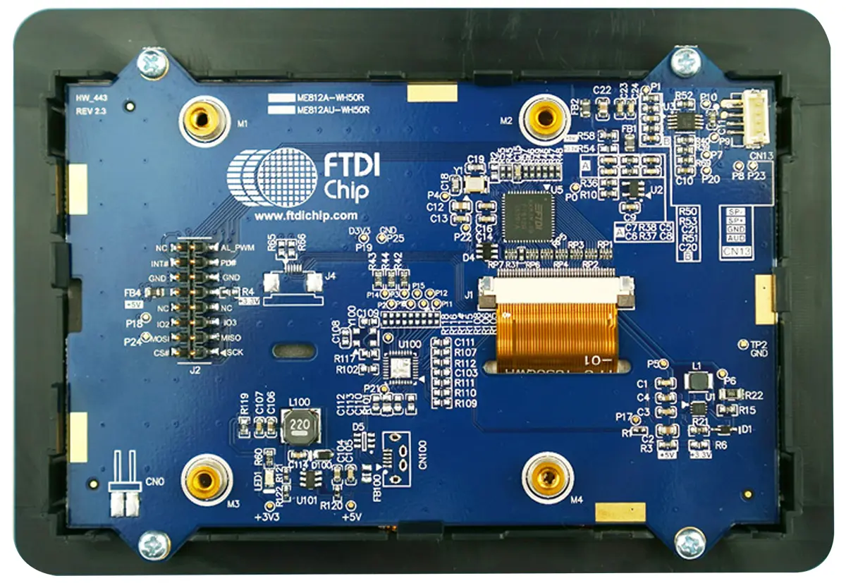 Produktfoto 1 von Bridgetek 5 in Anzeigetafel, Resistiver Touchscreen Entwicklungsmodul FT812 Embedded Video Engine (EVE) Quad SPI host