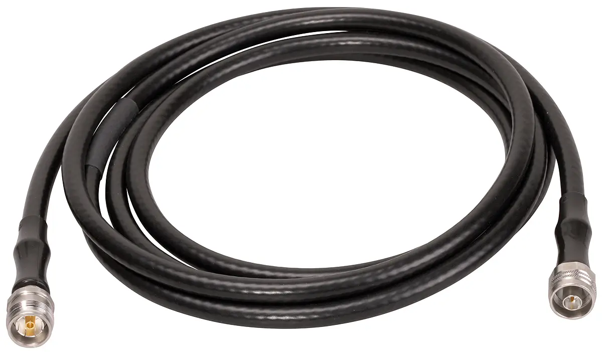 Produktfoto 1 von Huber+Suhner TLP Koaxialkabel Stecker, 50 Ω Stecker, 3 m, DIN / DIN, Schwarz