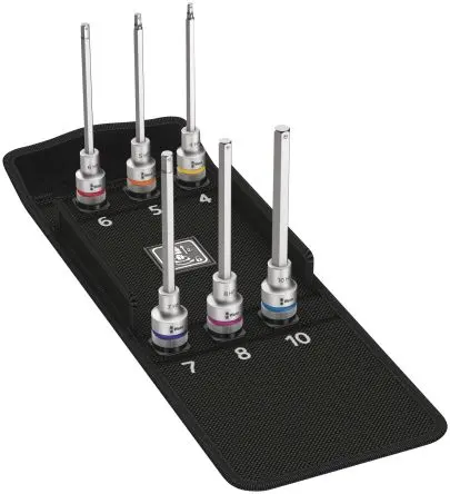 Produktfoto 1 von Wera Steckschlüsselsatz 1/2 in Vierkant Zyklop 4 To 10 mm 6-teilig