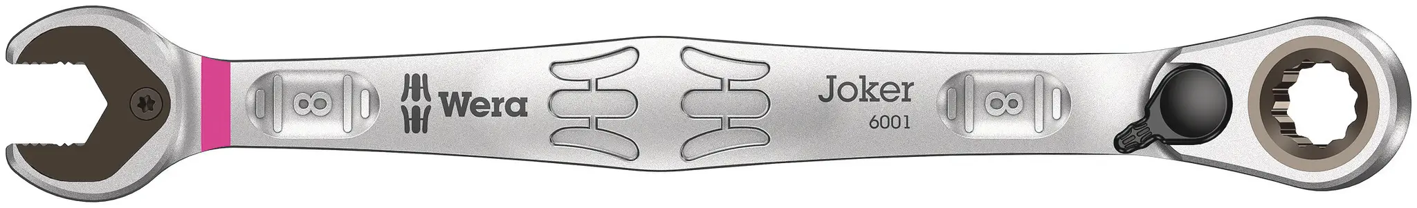 Produktfoto 1 von Wera Gabel‑Ring Ratschenschlüssel Chrom 8 mm Legierungsstahl Schließer (NO), Länge 144 mm