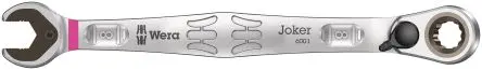 Produktfoto 1 von Wera Gabel‑Ring Ratschenschlüssel Chrom 8 mm Legierungsstahl Schließer (NO), Länge 144mm