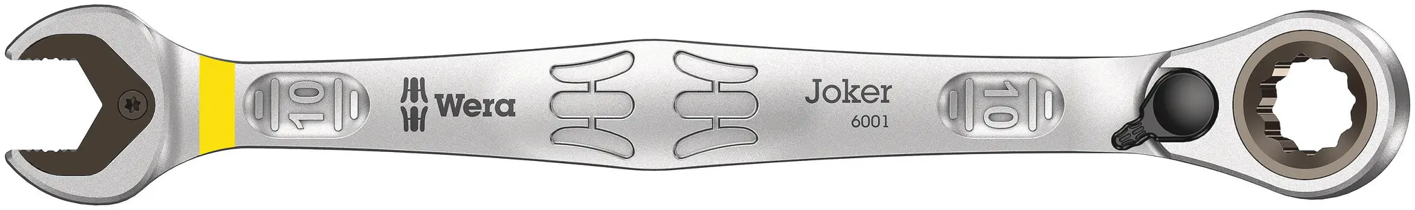Produktfoto 1 von Wera Gabel‑Ring Ratschenschlüssel Chrom 10 mm Legierungsstahl Schließer (NO), Länge 159 mm