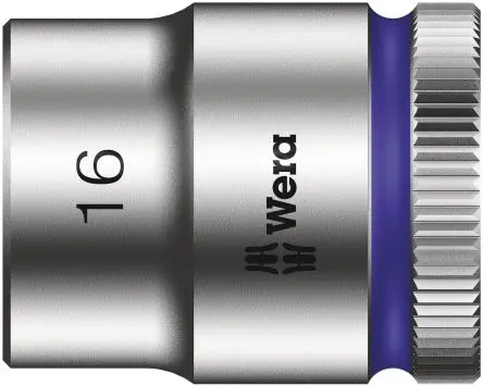 Produktfoto 1 von Wera 3/8 in 6-Kant Buchse SW 16 mm Sechskant x 30.0mm