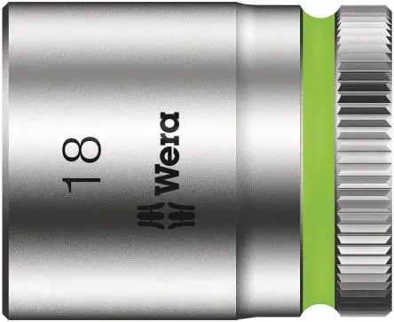 Wera 3/8 in 6-Kant Buchse SW 18 mm Sechskant x 30.0mm