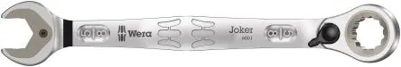 Produktfoto 1 von Wera Gabel‑Ring Ratschenschlüssel Chrom 5/8 in Legierungsstahl Schließer (NO), Länge 213mm