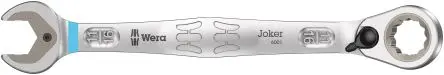 Produktfoto 1 von Wera Gabel‑Ring Ratschenschlüssel Chrom 11/16 in Legierungsstahl Schließer (NO), Länge 234mm
