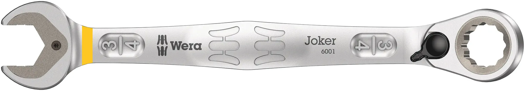 Produktfoto 1 von Wera Gabel‑Ring Ratschenschlüssel Chrom 3/4 in Legierungsstahl Schließer (NO), Länge 246 mm