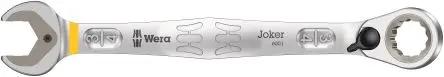 Produktfoto 1 von Wera Gabel‑Ring Ratschenschlüssel Chrom 3/4 in Legierungsstahl Schließer (NO), Länge 246mm