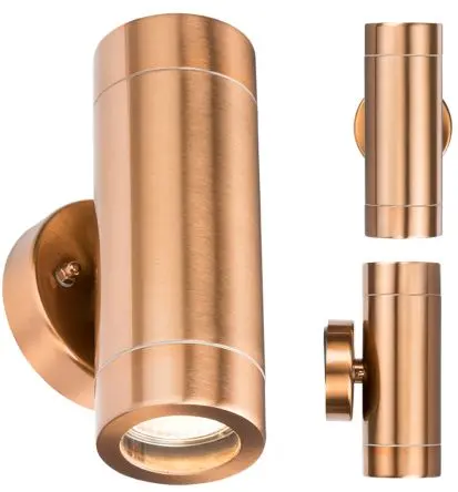 Knightsbridge Auf- und Abwärtsleuchte GU10 35W Fassung, Verstellbare Wandleuchte 60 mm 162 mm, 35 W / 230V ac GU10