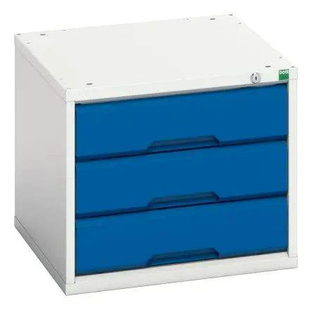 Produktfoto 1 von Bott 3 Stahl Schubladenmagazin Blau, Hellgrau, 450 mm x 525mm x 600 mm