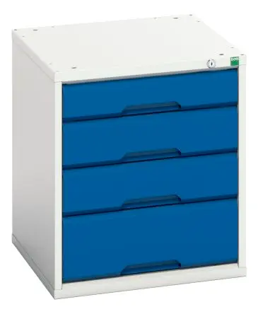 Produktfoto 1 von Bott 4 Stahl Schubladenmagazin Hellgrau, Blau, 600 mm x 525mm x 600 mm
