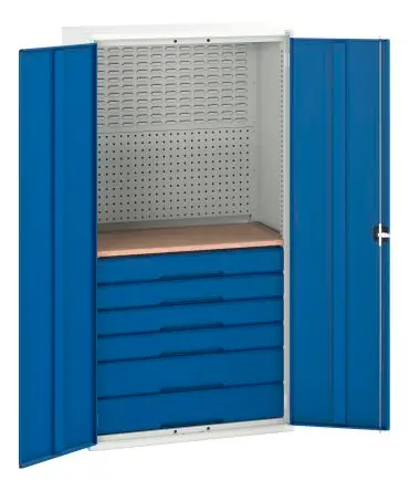 Produktfoto 1 von Bott Schrank Typ Bestückter Schrank Freistehend 2 Tür/en 1 Regal/e 6 Schublade/n 2 m 1.05m Abschließbar 550 mm