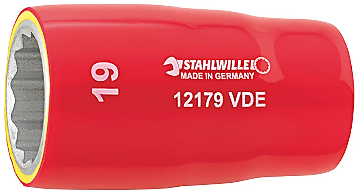 STAHLWILLE 1/2 in 12-Kant Buchse SW 17 mm Sechskant VDE 1000V zugelassen x 56 mm