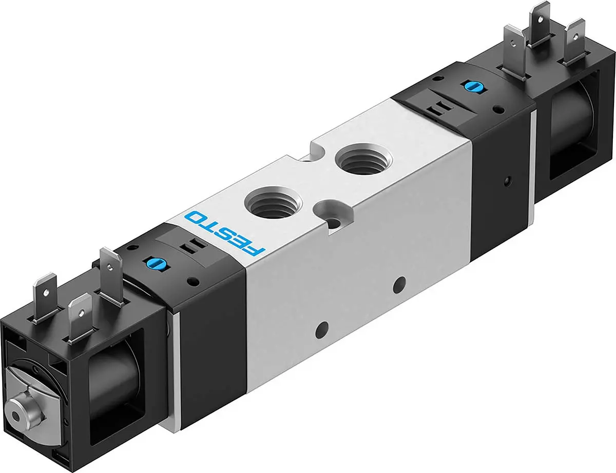 Produktfoto 1 von Festo VUVS 8043219 Magnetventil 5/2 Inline G1/4, Magnet/Feder-betätigt 24V dc