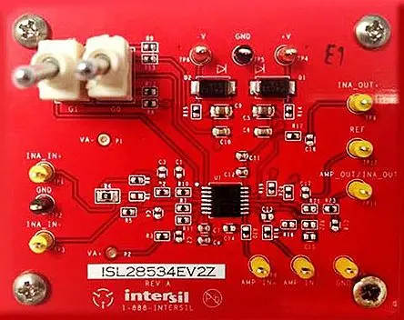 Produktfoto 1 von Renesas Electronics Entwicklungskit analog, Instrumentierungsverstärker, ISL28633EV2Z Evaluierungsplatine
