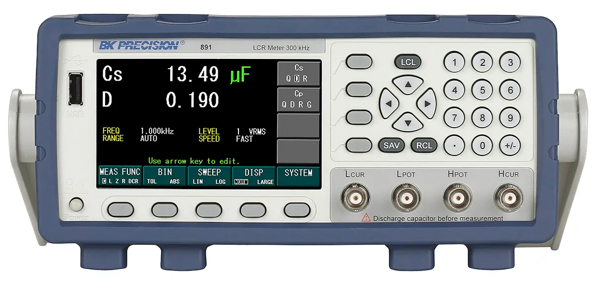 Produktfoto 1 von BK Precision 891 Werkbank LCR-Messgerät 100 mF 100 mΩ 9999 h, 300 kHz LCD