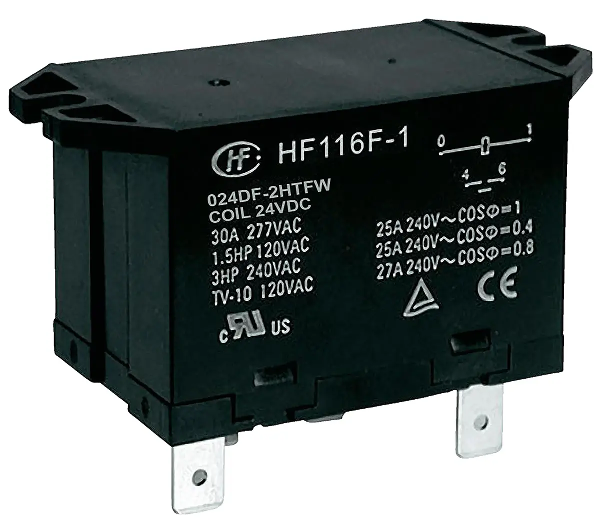 Produktfoto 1 von 24V dc Spule DPST Steckrelais 25A 300Ω 1.9W Monostabiles Relais