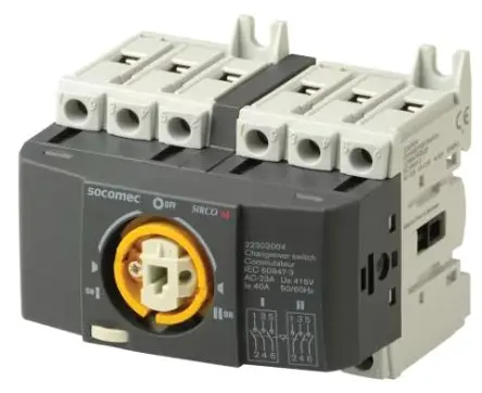 Produktfoto 1 von Socomec Sirco M Trennschalter 3-polig DIN-Hutschiene 40A 18 kW Grau IP20 3-phasig