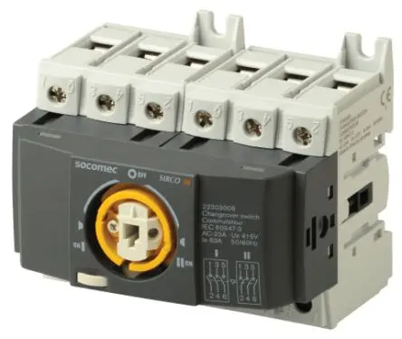Produktfoto 1 von Socomec Sirco M Trennschalter 3-polig DIN-Hutschiene 63A 28.4 kW Grau IP20 3-phasig