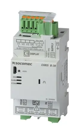 Produktfoto 1 von Socomec DIRIS B-30 LCD Digitales Multifunktionsmessgerät für Spannung, Leistungsfaktor, Strom, Leistung, Frequenz T. 65