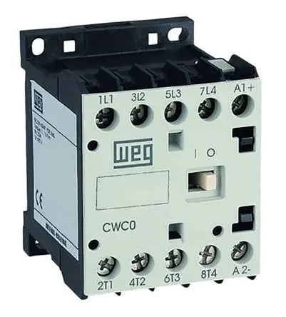Produktfoto 1 von WEG CWC Schütz 24V dc-Spule, 4-polig, 690V ac / 7 A 24V dc 3.7 kW 4 Schließer Motorsteuerung