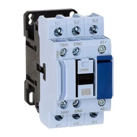 Produktfoto 1 von WEG CWB Schütz 24V dc-Spule, 3-polig, 690V ac / 9 A 24V dc 4 kW 3 Schließer Motorsteuerung 2-Hilfskontakte