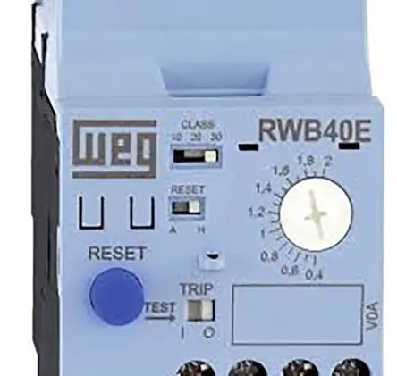 Produktfoto 1 von WEG RW_E Thermisches Überlastrelais, / 40A 1.5 W 1 Schließer/1 Öffner / 40A, 8 A 3P, 96 mm x 45mm