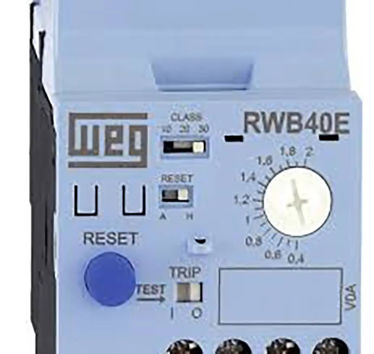 Produktfoto 1 von WEG RW_E Thermisches Überlastrelais, / 25 A 0.38 W 1 Schließer/1 Öffner / 5 to 25 A 3P, 96 mm x 45 mm
